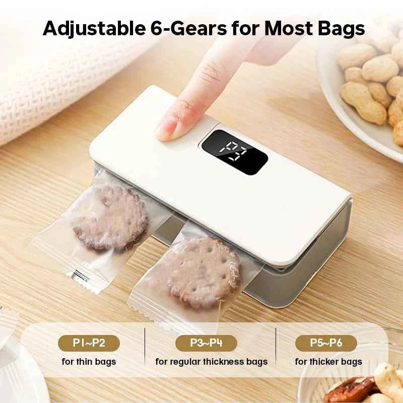 Wireless Rechargeable Automatic Vacuum Sealing Machine 2-in-1 Portable Digital Cutter Usb-c Cordless Food - Go sady online store