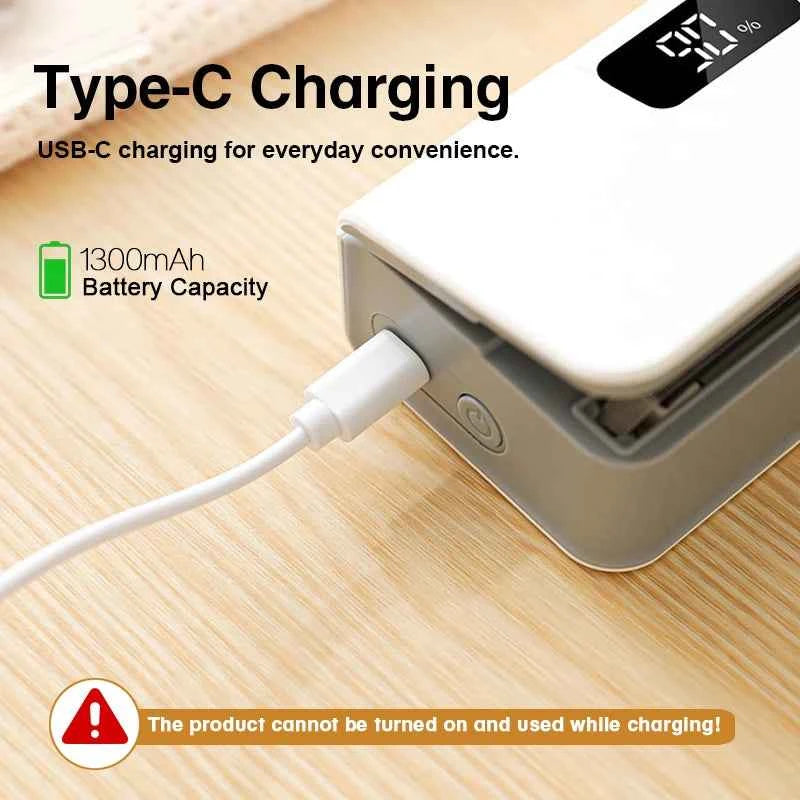 Wireless Rechargeable Automatic Vacuum Sealing Machine 2-in-1 Portable Digital Cutter Usb-c Cordless Food - Go sady online store
