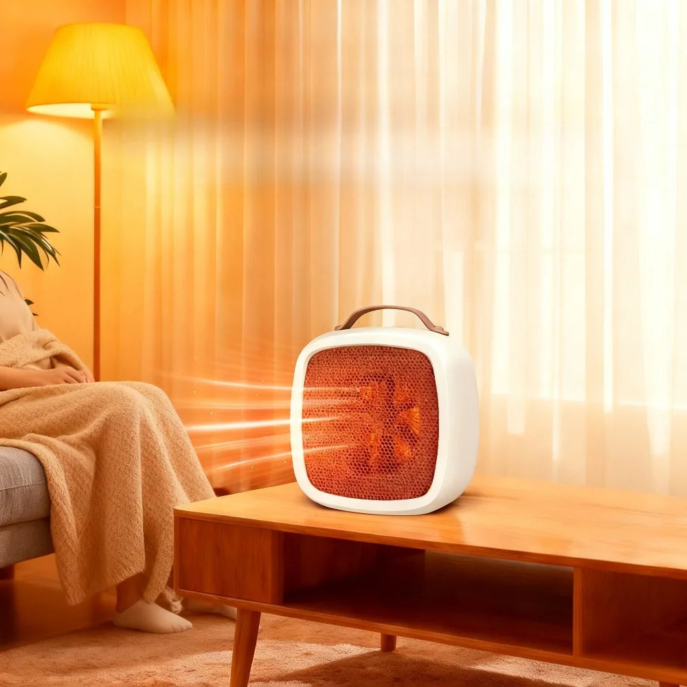 Portable Mini Heaters Household Desktop Mutes Fast Heating Warmer Fan 500W PTC-Ceramic Warm Air Heaters for Indoor Office Winter