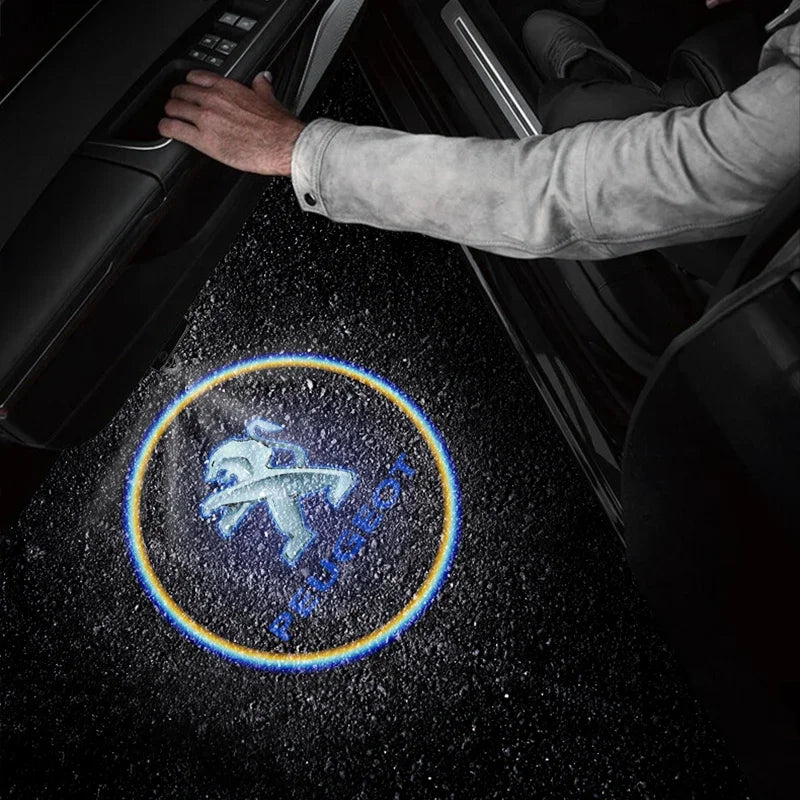 Car Door Welcome Lights Laser Projector Logo Wireless Car HD Courtesy Lamp For Peugeot 206 208 306 307 308 406 407 408 4008 5008