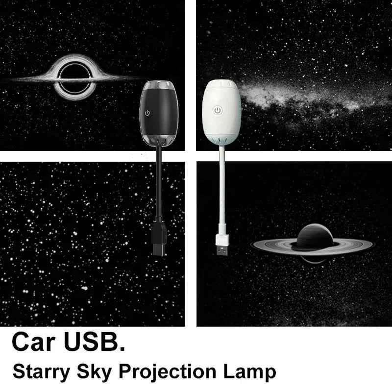 Galaxy Projector USB Night Light Car Mood Lights  LED Starry Star Lamp Party Cool Stuff For Room bedroom Home Gaming Decor