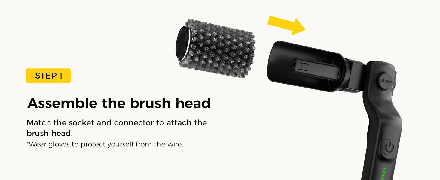 Electric BBQ Grill Brush with Replaceable Heads, 180° Adjustable Brush Head  for Outdoor Grilling and Kitchen Cleaning