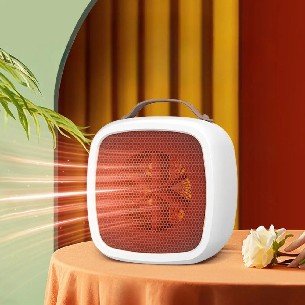 Portable Mini Heaters Household Desktop Mutes Fast Heating Warmer Fan 500W PTC-Ceramic Warm Air Heaters for Indoor Office Winter