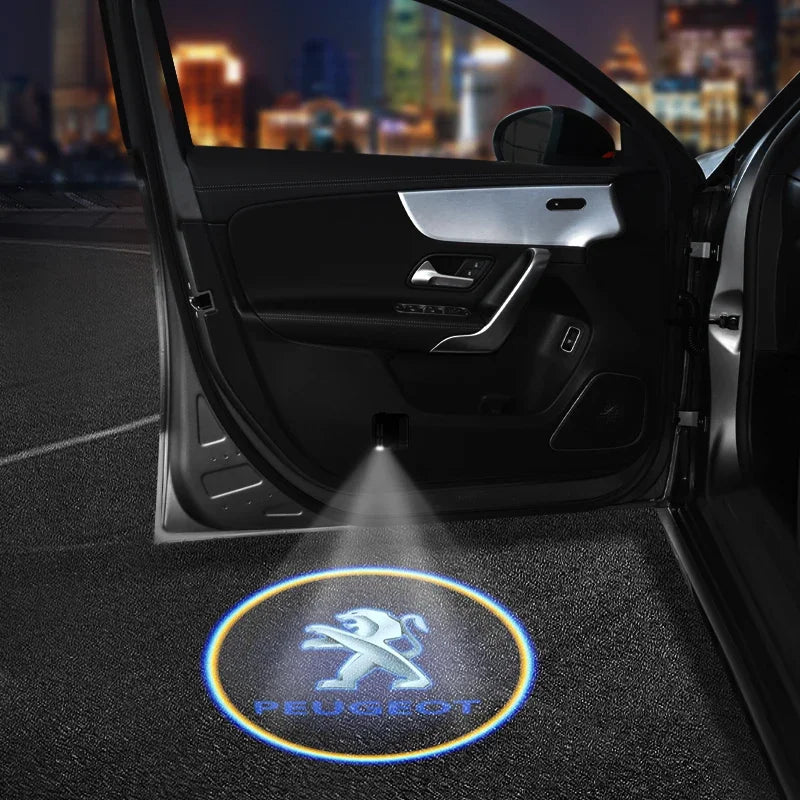 Car Door Welcome Lights Laser Projector Logo Wireless Car HD Courtesy Lamp For Peugeot 206 208 306 307 308 406 407 408 4008 5008