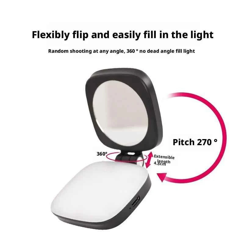 Mobile Magnetic Fill Light Built-In Beauty Mirror Fill Portable Photo Folding Beauty Lamp Live Atmosphere Light - Go sady online store