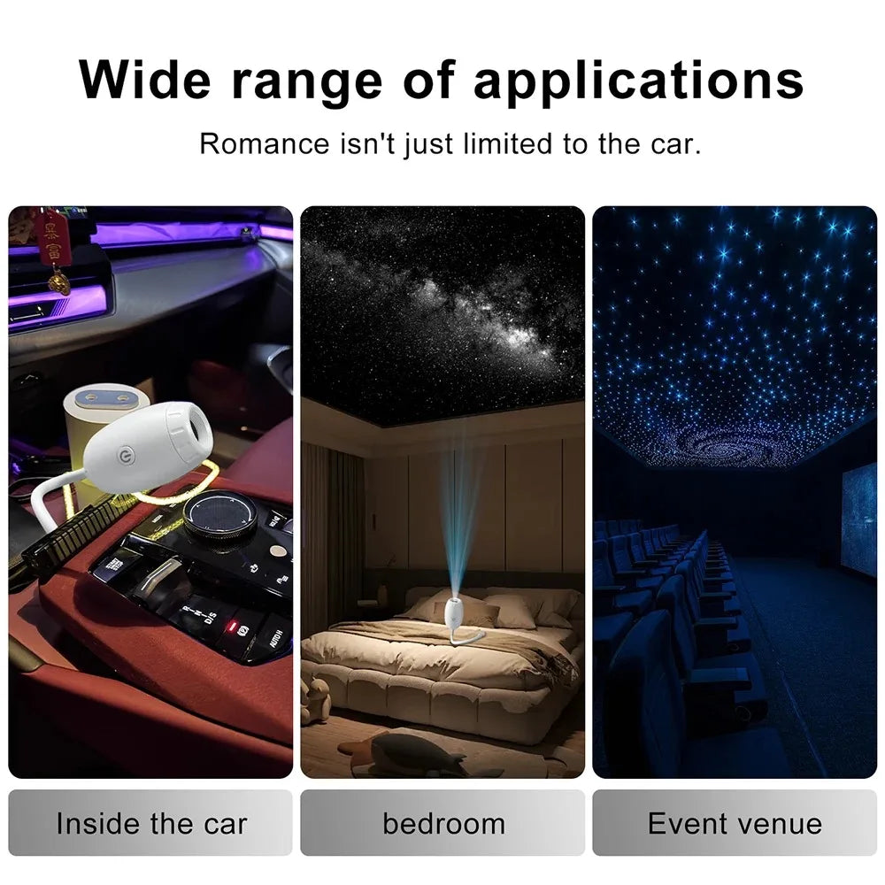 Galaxy Projector USB Night Light Car Mood Lights  LED Starry Star Lamp Party Cool Stuff For Room bedroom Home Gaming Decor - Go sady online store