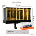 Infinity Mirror LED Garage Key Holder Motion Sensor Rechargeable Wall Rack Free Random 1:64 Diecast Car Model