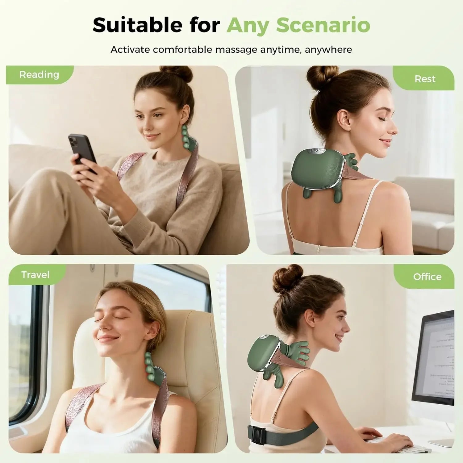 Neck Shoulder Massager Finger Pressure Shiatsu Neck Back and Shoulder Massager Electric Kneading Neck Deep Massage Muscle Relax