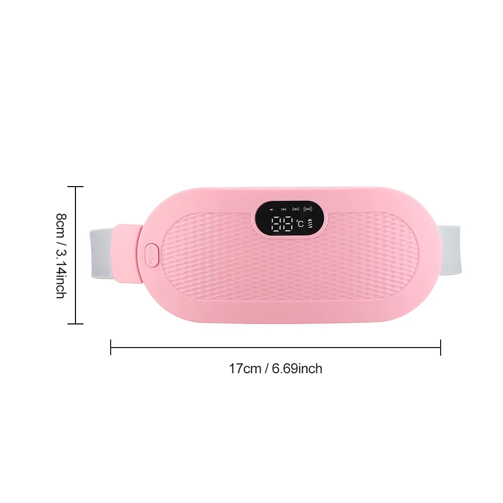 Menstrual Heating Pad Smart Abdominal Massager Warm Palace Belt Waist Vibration Massage Device for Cramps Period Pain Relief