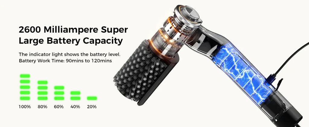 Electric BBQ Grill Brush with Replaceable Heads, 180° Adjustable Brush Head  for Outdoor Grilling and Kitchen Cleaning