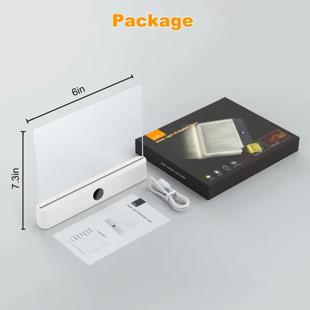 LED Flat Panel Book Light USB Charging Eye Protection Night Vision Reading Lamp for Students Indoor Use 2 in 1 Night Lights - Go sady online store