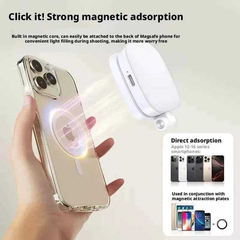 Mobile Magnetic Fill Light Built-In Beauty Mirror Fill Portable Photo Folding Beauty Lamp Live Atmosphere Light - Go sady online store
