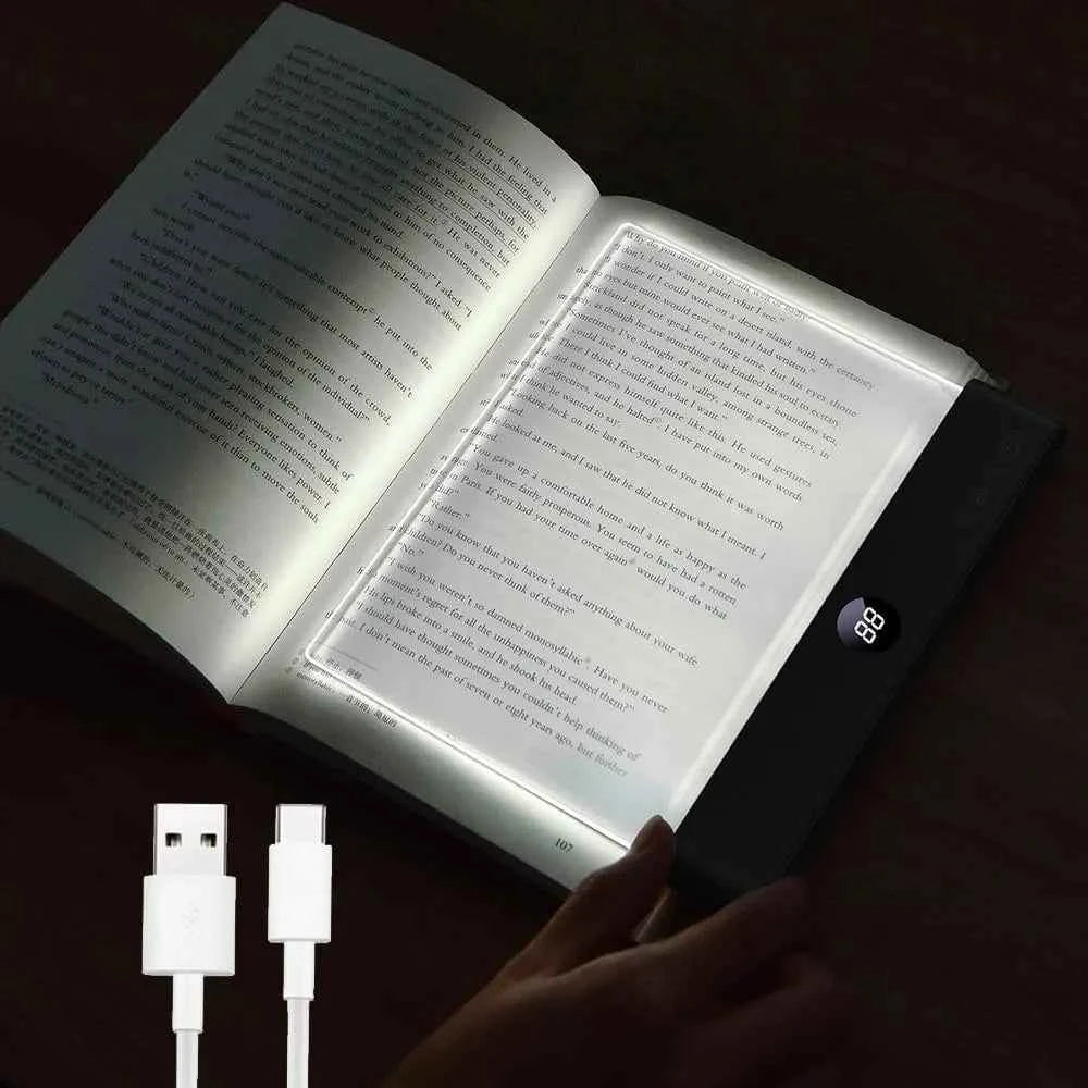 LED Flat Panel Book Light USB Charging Eye Protection Night Vision Reading Lamp for Students Indoor Use 2 in 1 Night Lights