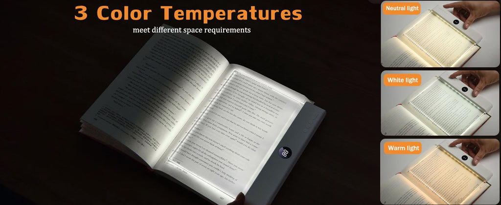 LED Flat Panel Book Light USB Charging Eye Protection Night Vision Reading Lamp for Students Indoor Use 2 in 1 Night Lights - Go sady online store