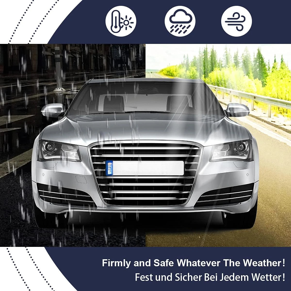 Invisible Adhesive Car License Plate Holder Auto Frameless Number Frame Holder or 360-520mm x 110/120 Front Rear License Plate