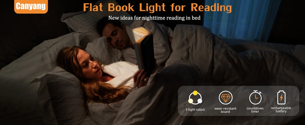 LED Flat Panel Book Light USB Charging Eye Protection Night Vision Reading Lamp for Students Indoor Use 2 in 1 Night Lights - Go sady online store