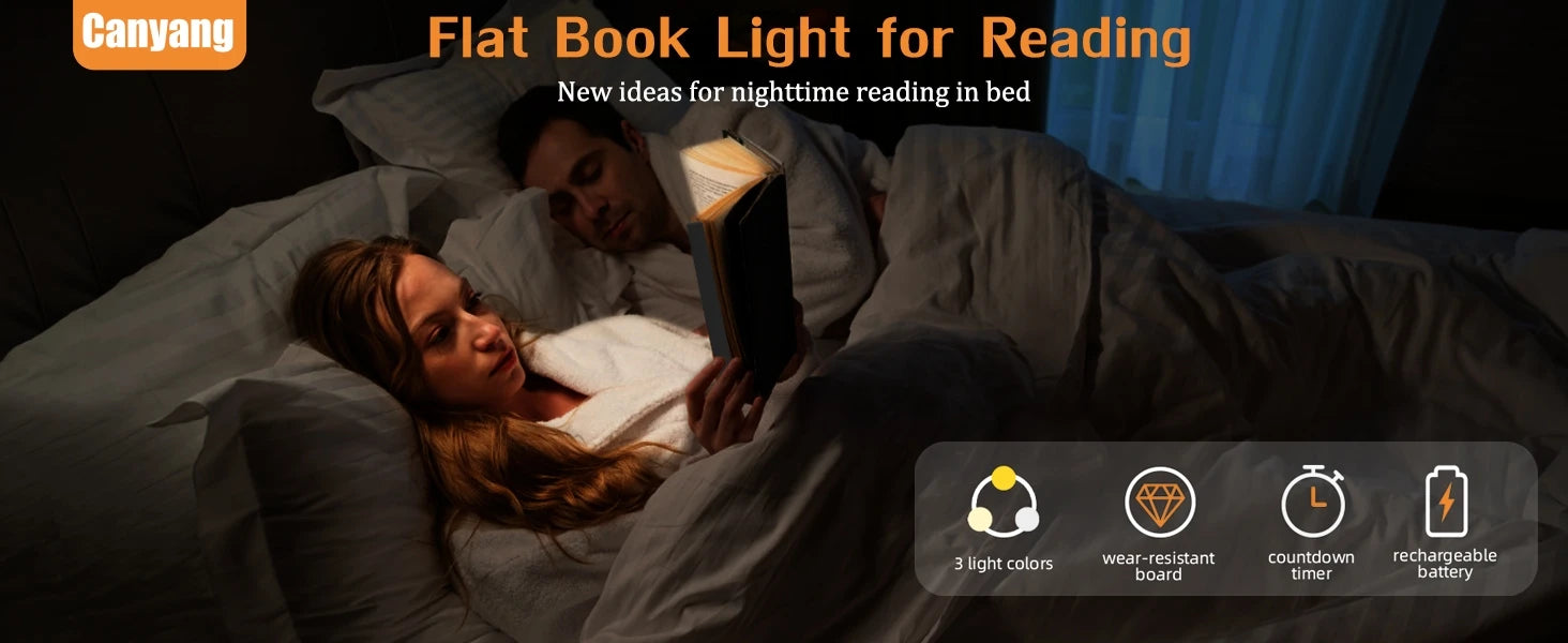 LED Flat Panel Book Light USB Charging Eye Protection Night Vision Reading Lamp for Students Indoor Use 2 in 1 Night Lights - Go sady online store
