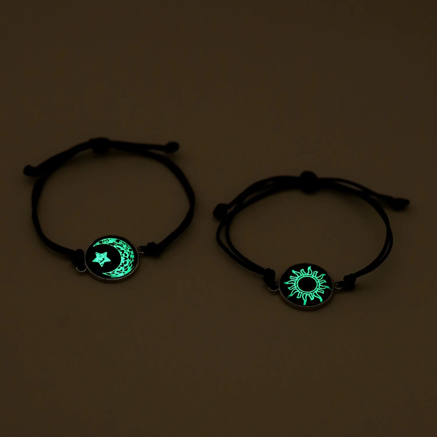 Romantic Luminous Sun Moon Couple Bracelets for Women Men Handmade Braided Rope Matching Bracelet Valentine's Day Jewelry Gifts