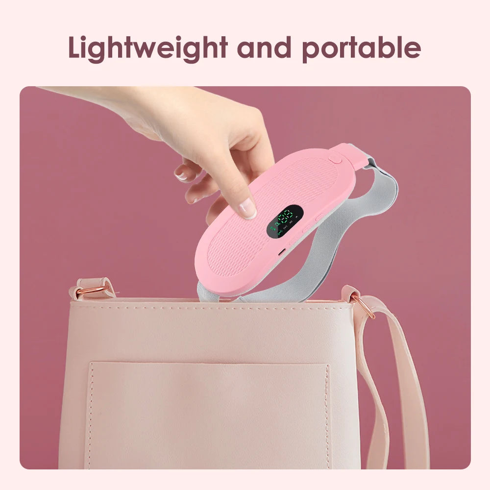 Menstrual Heating Pad Smart Abdominal Massager Warm Palace Belt Waist Vibration Massage Device for Cramps Period Pain Relief