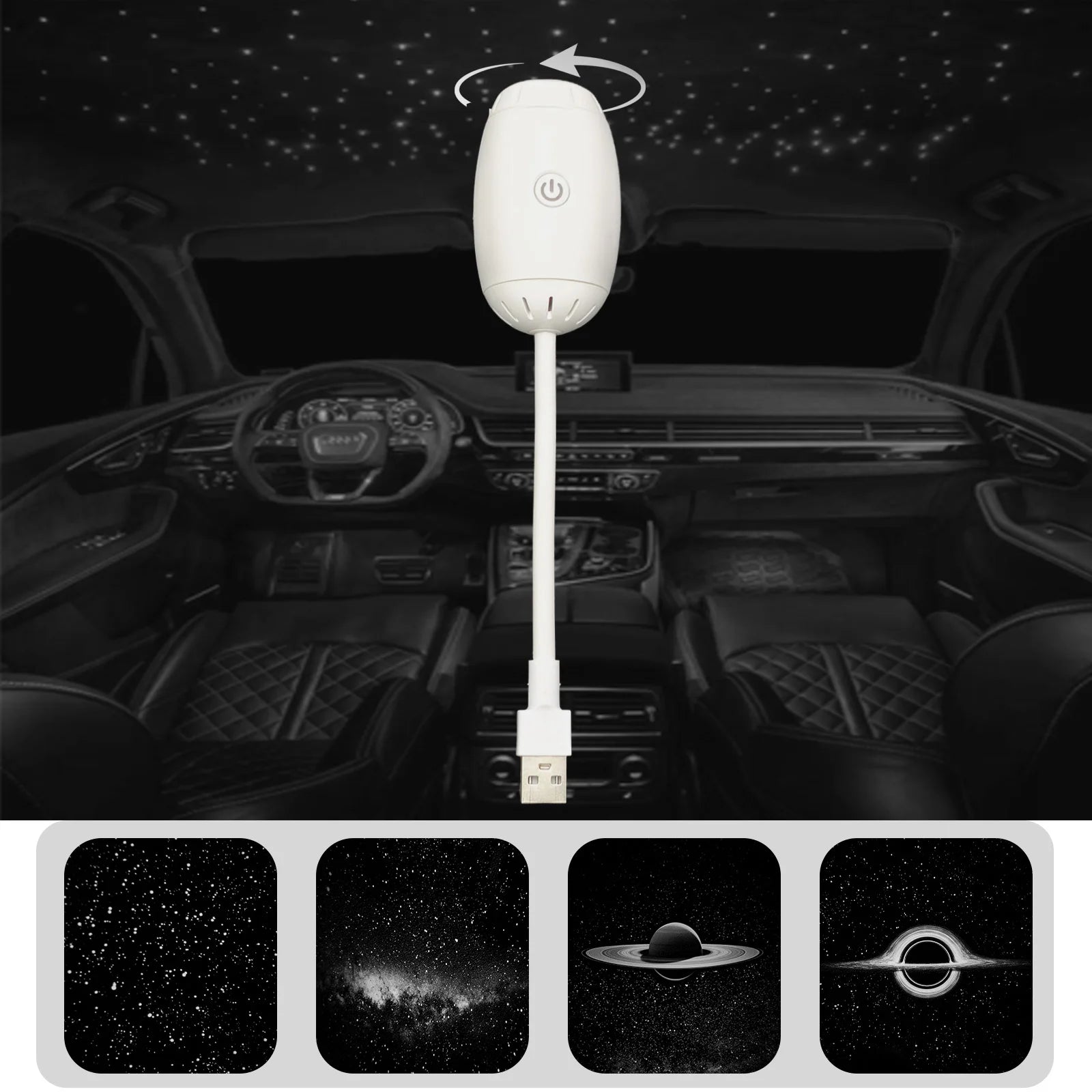 Galaxy Projector USB Night Light Car Mood Lights  LED Starry Star Lamp Party Cool Stuff For Room bedroom Home Gaming Decor - Go sady online store