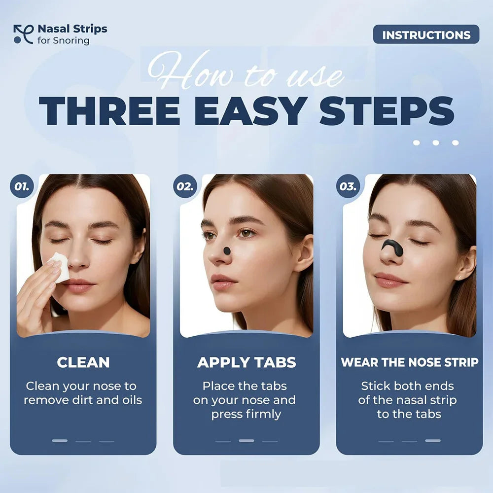 Anti Snoring Nasal Patch Set Breathing Correction Physical Expansion Nasal Patch Non-Invasive Easier Breath Sleep Aid