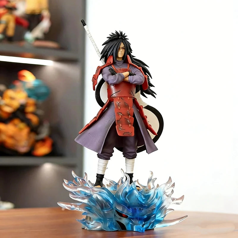 25cm/42cm Anime Naruto GK Uchiha Madara CW Gatekeeper Ver Light Up Figure PVC Statue Collect Model Toy Desktop Ornament Boy Gift