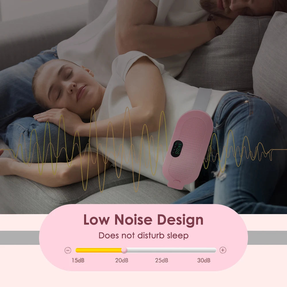 Menstrual Heating Pad Smart Abdominal Massager Warm Palace Belt Waist Vibration Massage Device for Cramps Period Pain Relief
