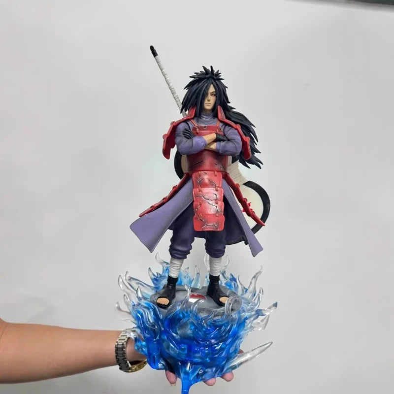 25cm/42cm Anime Naruto GK Uchiha Madara CW Gatekeeper Ver Light Up Figure PVC Statue Collect Model Toy Desktop Ornament Boy Gift