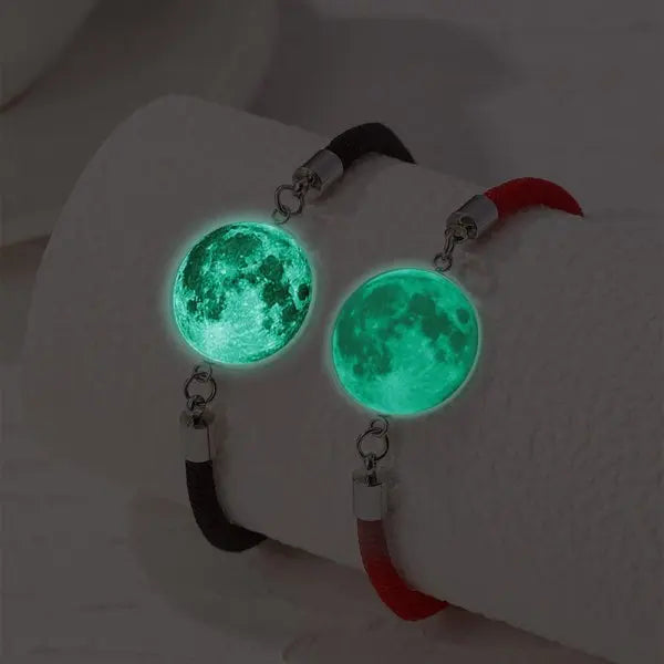 Romantic Luminous Sun Moon Couple Bracelets for Women Men Handmade Braided Rope Matching Bracelet Valentine's Day Jewelry Gifts